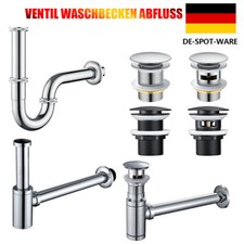 Sifon Siphon Pop Up Ablaufventil Ablaufgarnitur mit Überlauf Waschbecken Abfluss
