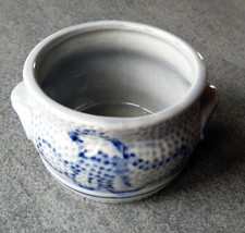 Steinzeug, Keramik blau/grau kleiner Henkeltopf Salzglasur