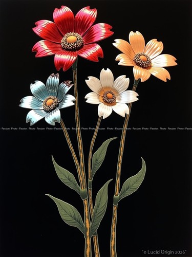 Poster mit blumen - a4,