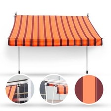 200 x 120 Klemmmarkise Fallarmmarkise Markise orange Handkurbel Balkonmarkise
