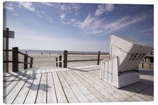 Leinwandbild Strandkorb Urlaub
