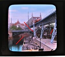 Berlin Hochbahnhof  einmaliges Historisches handkoloriertes großes Farb -Glasdia