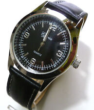 Cyprea Uhr Armbanduhr Damenuhr Herrenuhr Lederarmband Uhrenarmband Schwarz