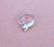 925/ Sterling Silber Ring, Ägyptische Katze ,GR,56 (17,8 mm Ø)    ( PRO-3 * )