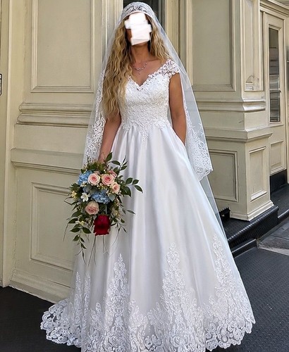 Brautkleid linie weiß - brautkleid, a-linie