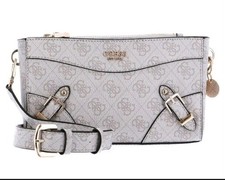 NEU Guess Tasche  Didi Mini Umhängetasche Dove Logo Elfenbein 