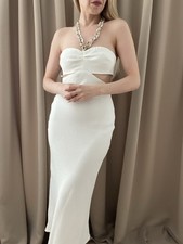 Zara Sommer Bandeau Midi Kleid