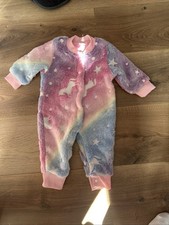 Winteranzug Strampler Overall 3-6 Monate Einhorn Bunt