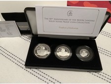 THE 50TH ANNIVERSARY OF THE MOON LANDING SOLID SIVER PROOF COIN COLLECTION