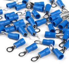 50x Blau Ring Kabelschuhe M4 Steckhülsen Ring Öse 16-14 1,5-2,5mm² Aderendhülse