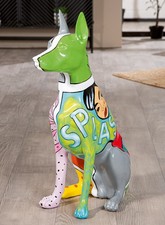 Deko Figur Skulptur Statue Hund Dobermann Pop-Art Street-Art bunt Design 70cm