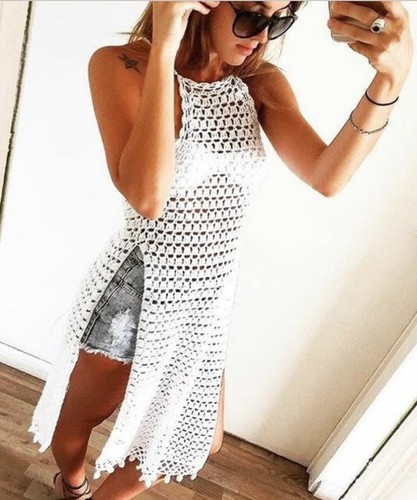 Tunika spitze top strandkleid - spitze,