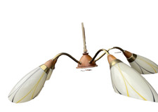 50er 60er Jahre 5 Glastüten pastell  Deckenlampe Designer Leuchte Lampe Schirm