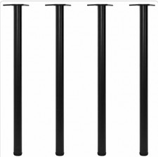4er-Set Tischbeine Eisen schwarz Ø60mm Höhe 1100-1110mm höhenverstellbar