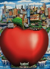 Charles Fazzino: original 3D "BIG APPLE ... LITTLE ISLAND“, Deluxe, handsigniert