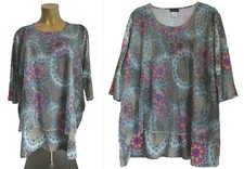 NEU Übergröße ausgefallenes Damen Stretch Shirt Tunika Doppeloptik Netz Gr. 60
