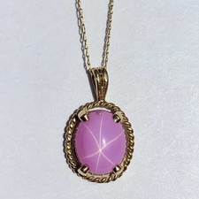 14K Gold Stern Rubin Anhänger