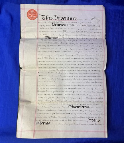 Antike 1884 indenture - 1884,