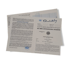 NSU Quickly Betriebserlaubnis (Typschein, ABE) * N S * 1957 * Sammlung Selten