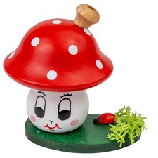 Räucherfigur Räucherpilz Sieglinde Hartwig Fliegenpilz Braunkappe Holzkunst 7 cm