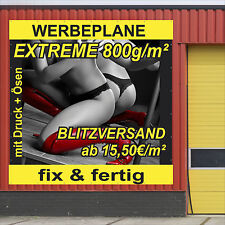 EXTREME 800g/m² Werbeplane - Werbebanner - Plane GRÖSSE FREI WÄHLBAR