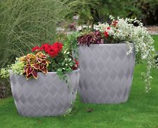 Blumenkübel Blumentopf Oval Einsatz 3D Effekt DEKORATIV 2 Größen 3 Farben