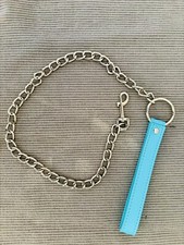 Massive BDSM Leine mit Kette Hundeleine Kettenleine mit Karabiner Blau