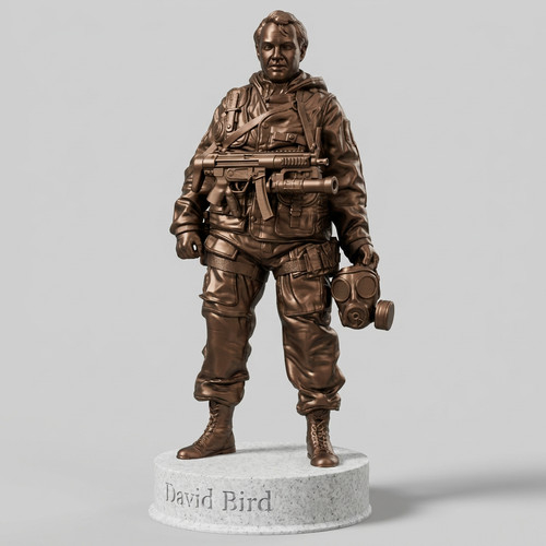 David bird statue - david,