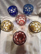 6 Farbige Kristallgläser, 20 Cm,