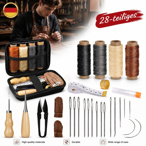 Leder werkzeug set - leder,