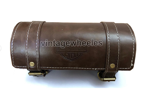 Braune leder werkzeugtasche - leder,