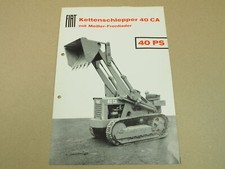 Prospekt Fiat 40CA Kettenschlepper 40 PS mit Meiller Frontlader