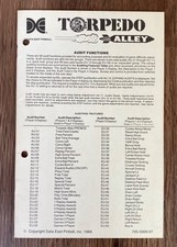 Data East Torpedo "Alley" / Audit Functions / Flipper Pinball