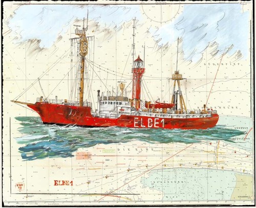 Kunstdruck elbe von ole - "elbe,