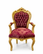 Barockstuhl Stuhl Rot Gold