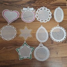 Jittenmeier 10 edlen Stick-Designs Kartenschmuck Baumschmuck Zierrahmen  neu QVC