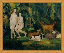 Dew Drops Arthur B. Davies Tautropfen Ziegen Tiere Nackte Garten B A2 00683