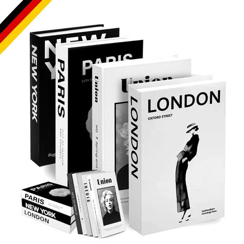 Deko bücher papier - papier, 4-tlg