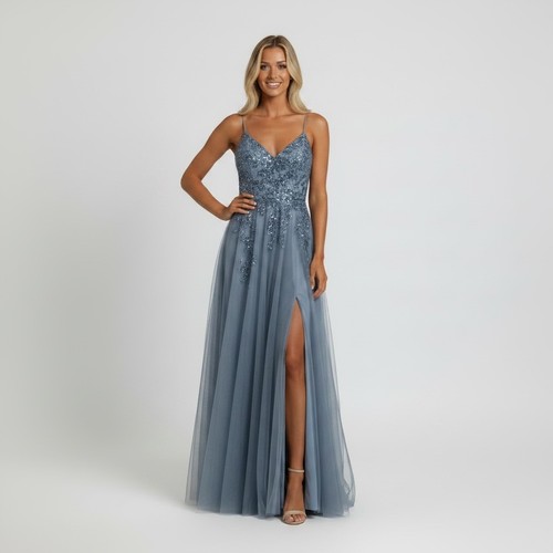 Luxus hellblaues abendkleid - hellblaues,