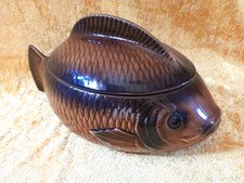 SARREGUEMINES FRANCE Fischtopf Heringstopf Suppenterrine Fischterrine Schuppen