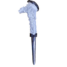 Jagd Brieföffner  24 cm Metall mit geschnitztem  Bären Griff aus Hirschhorn