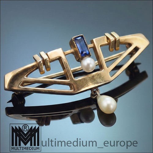 Jugendstil gold double brosche - gold-double,
