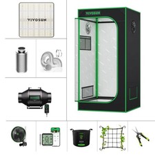VIVOSUN Growbox Komplettset 60x60x90cm,VS1000 LED Pflanzenlampe, AeroZesh T4