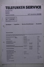 Telefunken Service HiFi Verstärker HA680 Schaltplan To-1603
