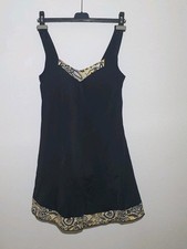 BADEKLEID BADEANZUG IN SCHWARZ GELB GEMUSTERT GR. 40 CUP F NEU B240