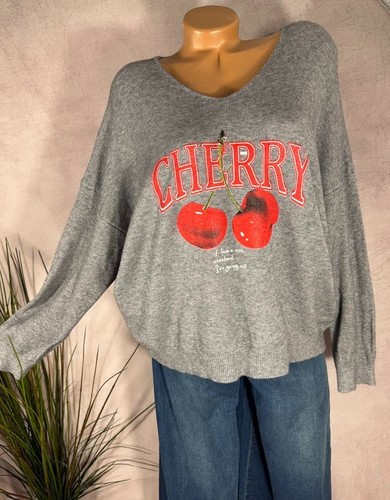 Pullover cherry print oversize - pullover,