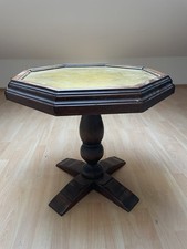 Antiker Rauchertisch mit Messingplatte, Beistelltisch Teetisch