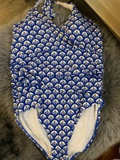 BODEN Badeanzug weiß blau Gr