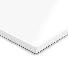 Dekor Spanplatte 25mm Tischplatte kristallweiß mit ABS Kante Umleimer