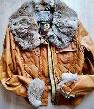 Belstaff  Damen Wachsjacke mit Fell Jacke Gr 36 Cognac Vintage Kult TOP!